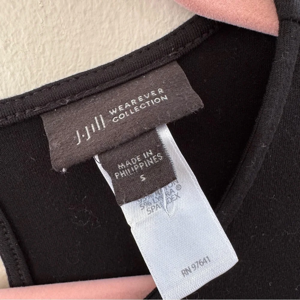 J Jill Wearever Black Side Tie Romper Wide Leg Short Sleeve Small - Picture 7 of 7